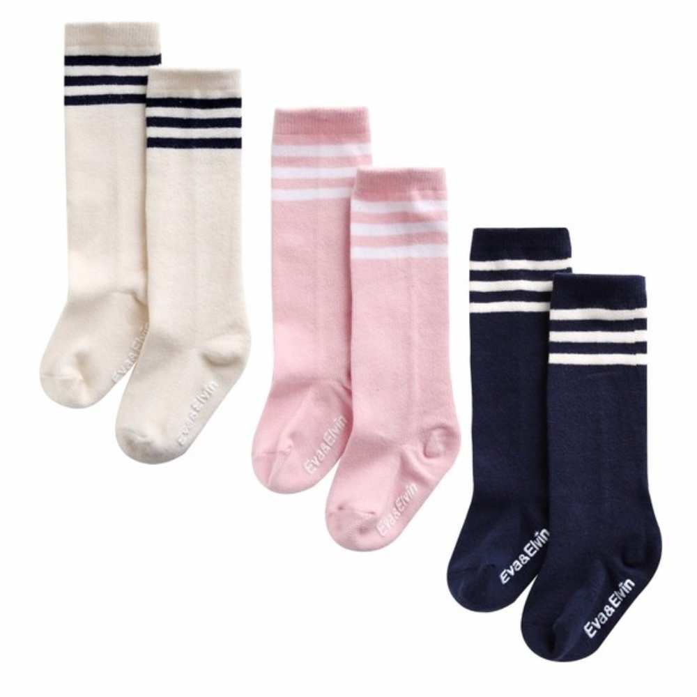 Sporty Knew High Socks 3pk